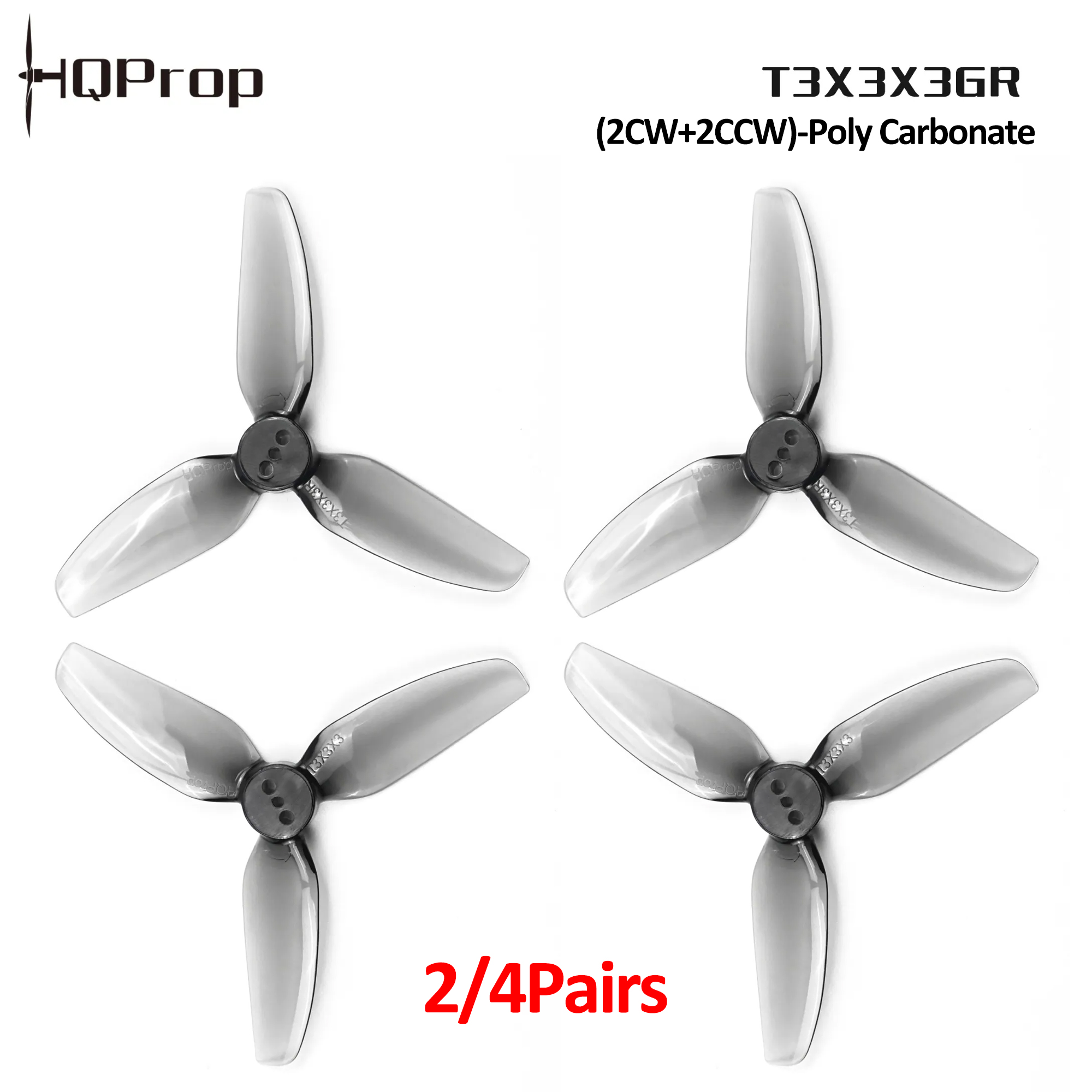 Rc Helicopter Blade - 2/4 Pairs HQProp T3X3X3GR Propeller 3Inch